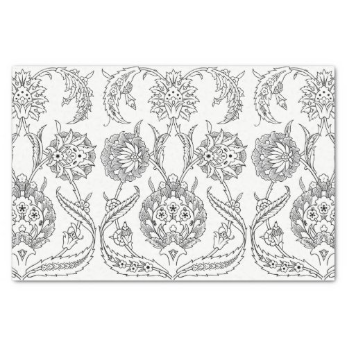 Elegant Ornamental Floral Black White  Pick Color Tissue Paper