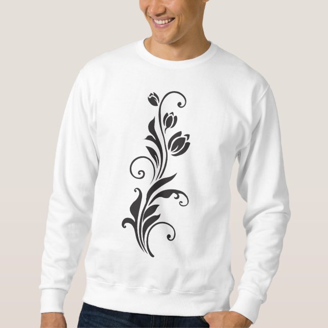 Elegant Ornamental Floral Flower Art Sweatshirt (Front)