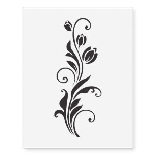 Elegant Ornamental Floral Flower Art Temporary Tattoos