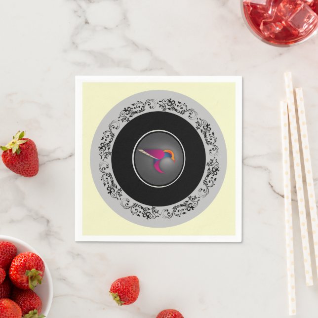 Elegant Ornamental Hummingbird Napkins (Insitu)