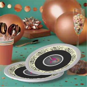 Elegant Ornamental Hummingbird Party Paper Plates