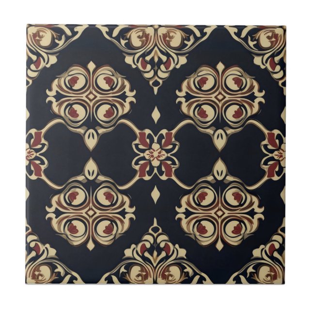 Elegant Ornamental Pattern Ceramic Tile (Front)