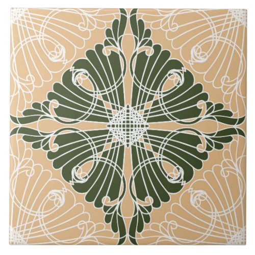 Elegant ornamental pattern diamond shape ceramic tile