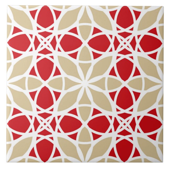 Elegant ornamental pattern, seed of life ceramic tile (Front)
