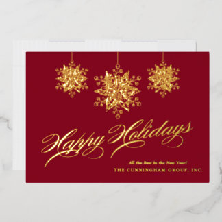 Elegant Ornaments Business Foil Holiday Card