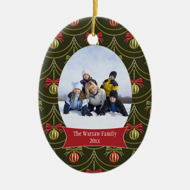 Elegant ornaments Christmas holiday photo ornament (Front)