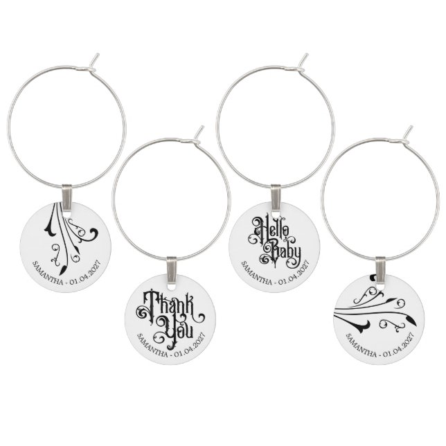 Elegant Ornaments Horror Black Gothic Wine Charm (Staggered)