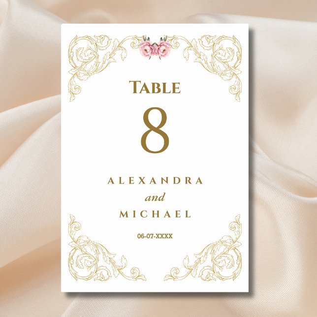 Elegant Ornate Baroque Wedding  Table Number (Creator Uploaded)
