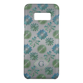 Elegant Ornate Blue Green Pattern Monogram Case-mate Samsung Galaxy S8 Case by LouiseBDesigns at Zazzle