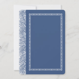 Elegant Ornate Blue Wedding Invitation