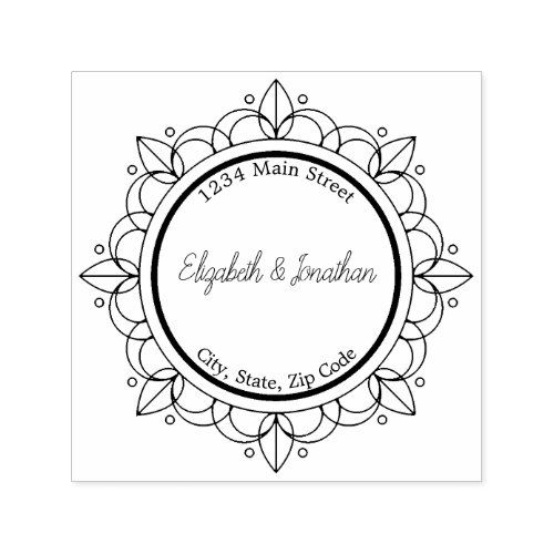 Elegant Ornate Celtic Border Return Address Self_inking Stamp