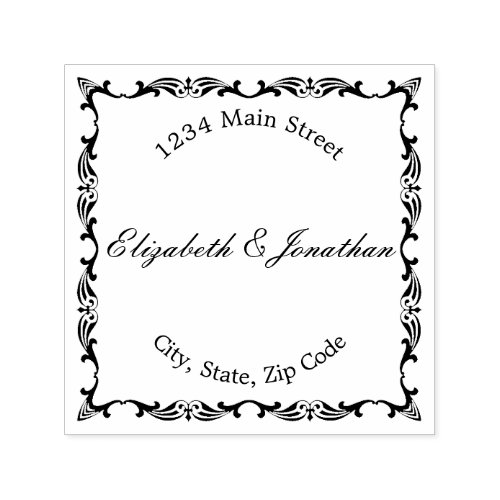 Elegant Ornate Celtic Border Return Address Self_inking Stamp