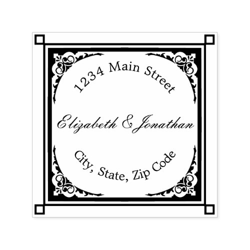 Elegant Ornate Celtic Border Return Address Self_inking Stamp