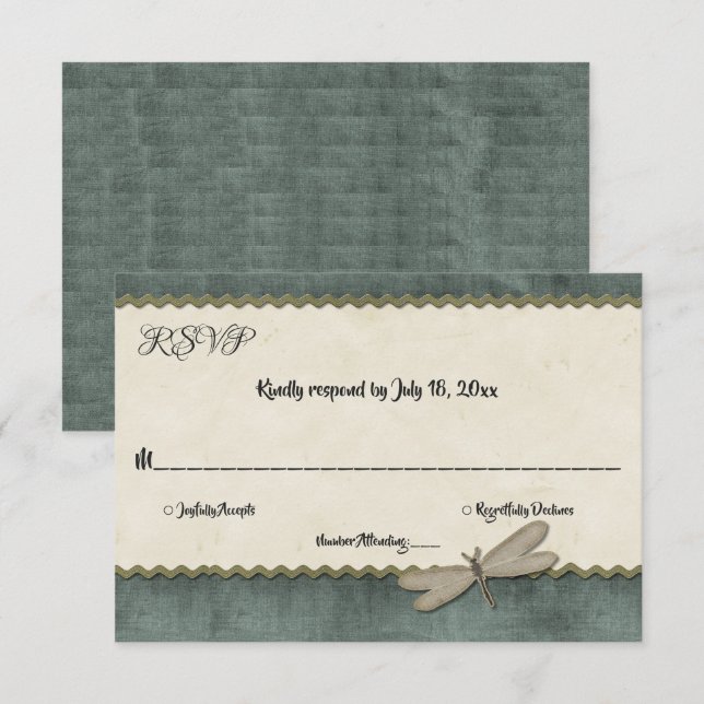 Elegant Ornate Classy Whimsical Formal Wedding RSVP Card (Front/Back)