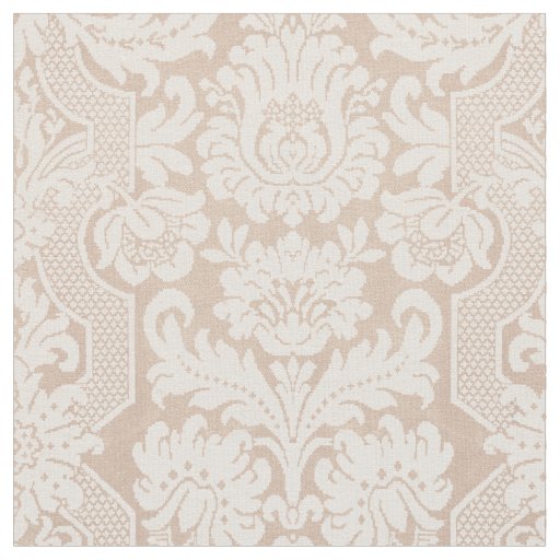 Elegant Ornate Cream Victorian Damask Fabric
