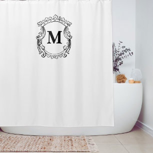 Elegant Ornate Custom Monogram  Shower Curtain