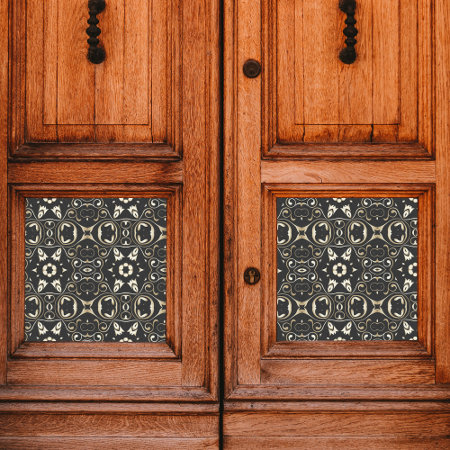 Elegant Ornate Faux Gold Damask On Black Decoupage