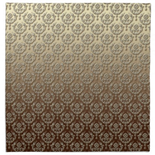 Elegant Ornate Gold Embossed Damask Cloth Napkin