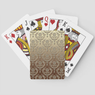 Elegant Ornate Gold Embossed Damask Poker Cards