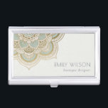 Elegant Ornate Gold Foil Teal Turquoise Mandala Business Card Case<br><div class="desc">If you need any further customisation please feel free to message me on yellowfebstudio@gmail.com</div>