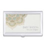 Elegant Ornate Gold Foil Teal Turquoise Mandala Business Card Case