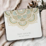 Elegant Ornate Gold Foil Teal Turquoise Mandala Mouse Pad<br><div class="desc">If you need any further customisation please feel free to message me on yellowfebstudio@gmail.com.</div>