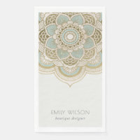 Elegant Ornate Gold Foil Teal Turquoise Mandala