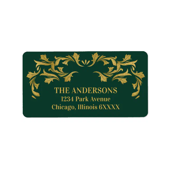 Elegant Ornate Gold Merry Christmas Address Labels Zazzle