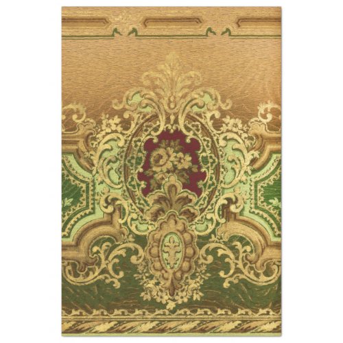 Elegant Ornate Gold Rococo Floral Tissue Paper