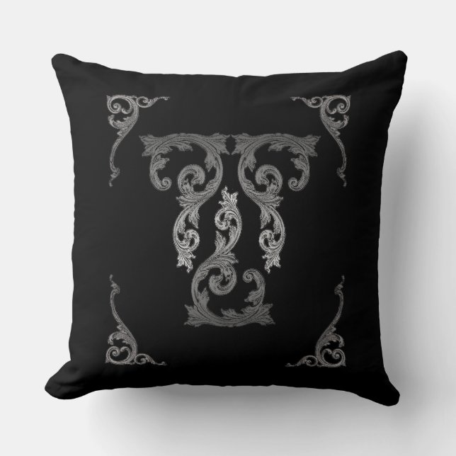 Elegant Ornate Goth Design Throw Pilllow Throw Pillow (Front)