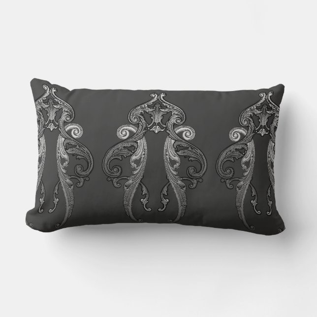 Elegant Ornate Goth Design Throw Pillow (Front)