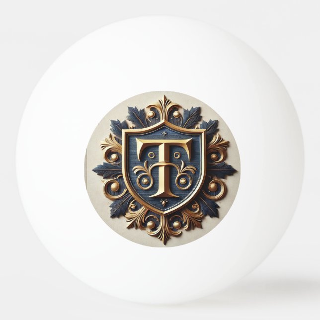 Elegant Ornate Heraldic Shield Ping Pong Ball (Front)