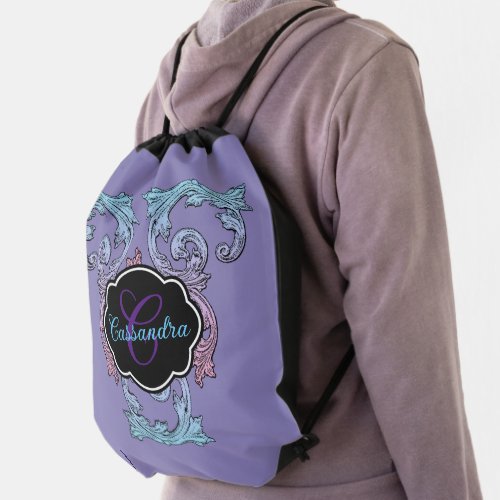 Elegant Ornate Personalized Vintage Victorian Drawstring Bag