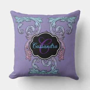 Elegant, Ornate Personalized Vintage Victorian Throw Pillow