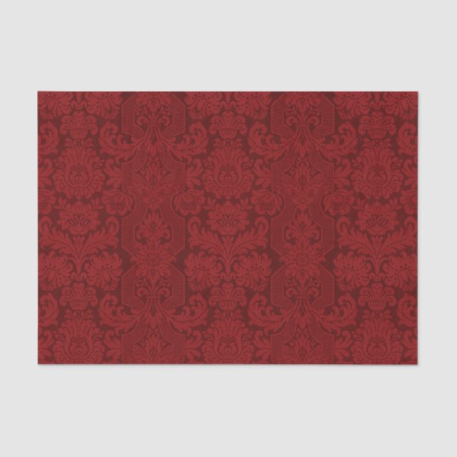 Elegant Ornate Red Victorian Damask Tissue Paper (Front)