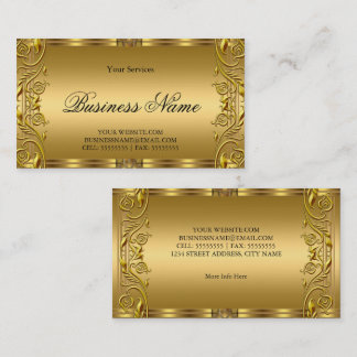 Elegant Ornate Royal Golden Gold Business Card
