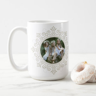 Elegant Ornate Snowflake Holiday Photo Coffee Mug