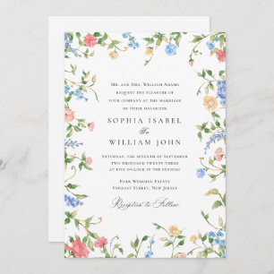 Elegant Ornate Vintage Frame Bohemian  Wedding Invitation