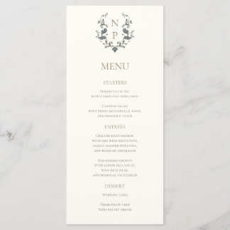Elegant Ornate Wedding Menu Card