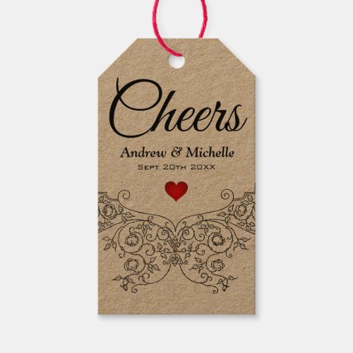 Elegant Ornate Wedding Mr and Mrs Personalised Gift Tags