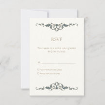 Elegant Ornate Wedding RSVP Card