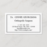 [ Thumbnail: Elegant Orthopedic Surgeon Business Card ]