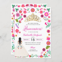 Elegant Otomi Embroidery Quinceañera Invitation