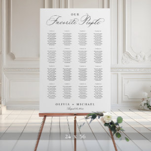 Elegant Our Favorite People Wedding Seating Chart Foam Board