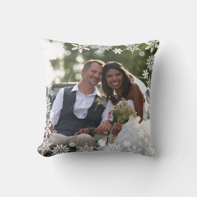 Elegant our first Christmas as Mr & Mrs photo Throw Pillow (Front)