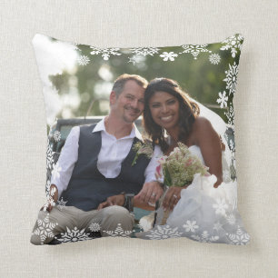 Elegant our first Christmas as Mr & Mrs photo Throw Pillow