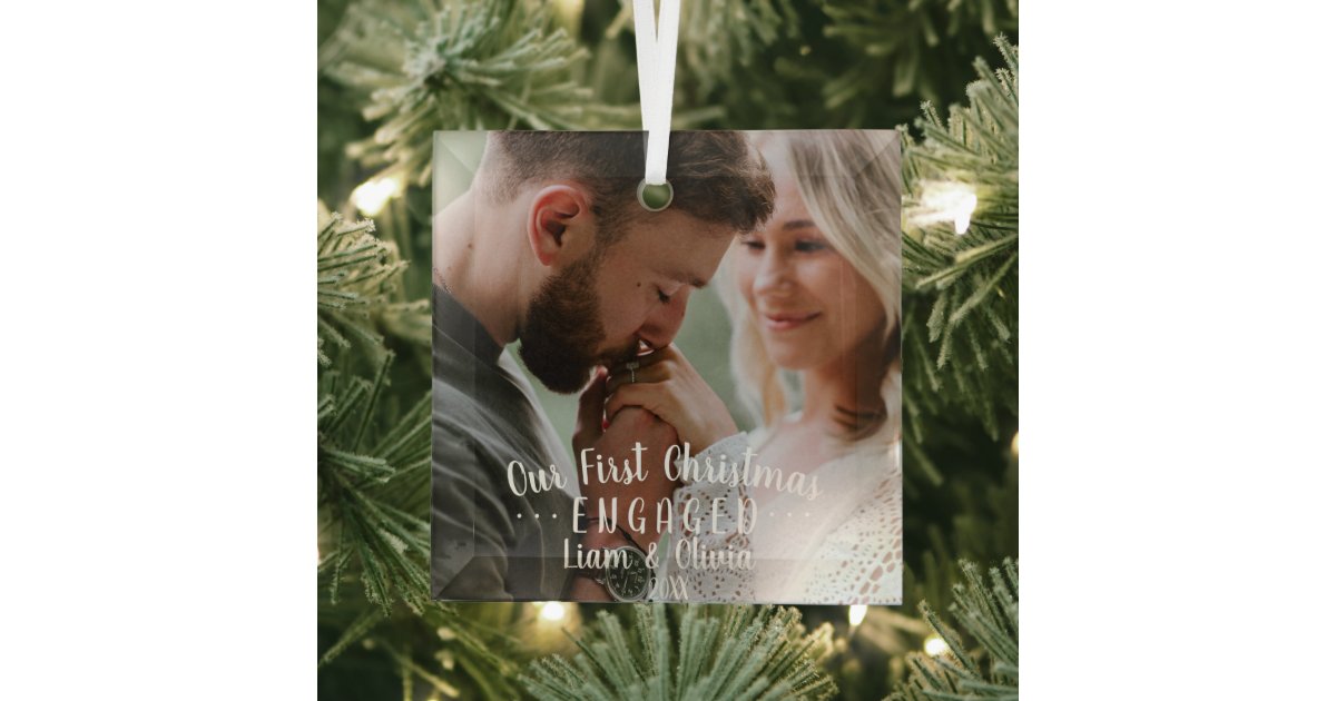Personalized Christmas Ornament Personalized Engaged Couple Christmas Holiday Gift Expertly Handwritten Ornament Christmas Gifts