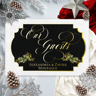Elegant Our Guests - Black Foil Guest Book