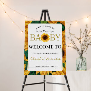 Elegant 'Our Little Sunflower' Modern Baby Shower Foam Board