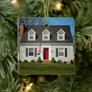Elegant Our New Home Address Keepsake Photo Ceramic Ornament